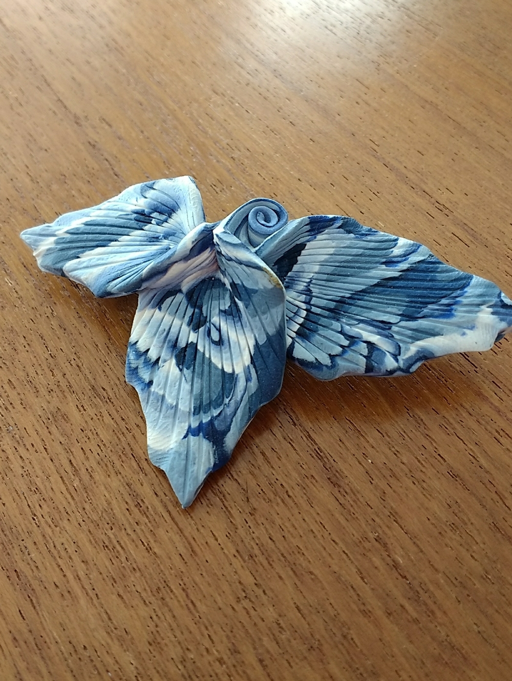 Handmade Blue Swirl Brooch